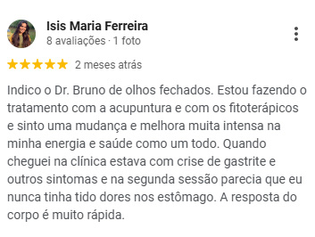 Depoimento Isis Maria Ferreira — Acupuntura e fitoterapia